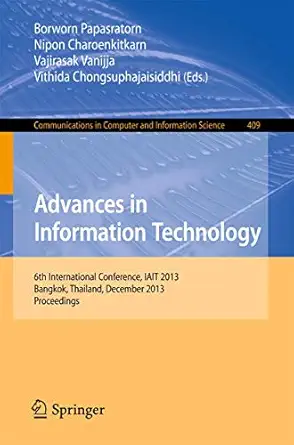 advances in information technology 6th international conference iait 2013 bangkok thailand december 12 13
