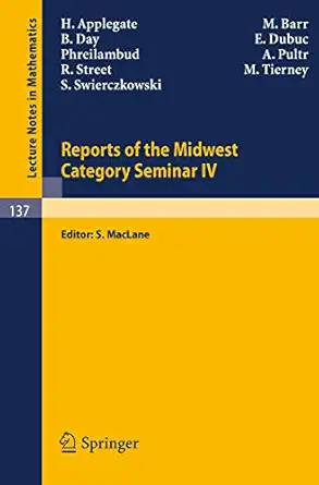reports of the midwest category seminar iv 1970th edition h applegate ,m barr ,e day ,e dubuc ,phreilambud ,a