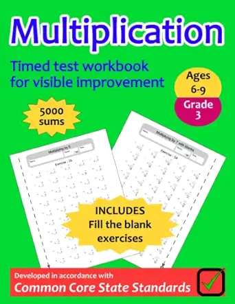 multiplication workbook grade 3 math workbook with 100 exercises of timed test drills to practice
