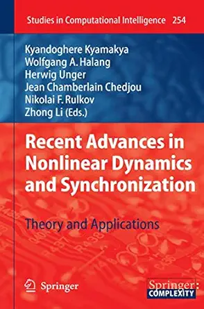 recent advances in nonlinear dynamics and synchronization theory and applications 1st edition kyandoghere