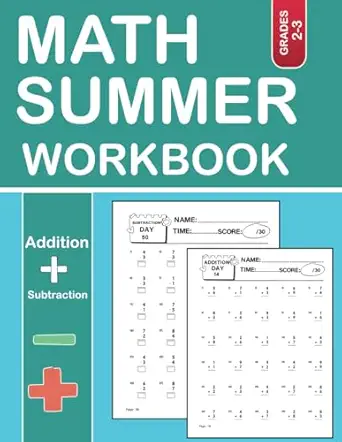 math summer workbook grade 2 3 exploring addition and subtraction through math practice problem solution 1st