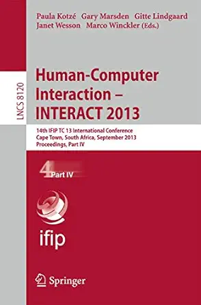 human computer interaction interact 2013 14th ifip tc 13 international conference cape town south africa