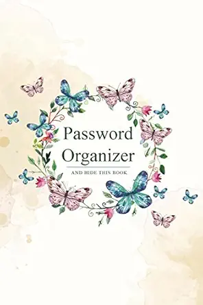 password organizer and hide this book 6 x 9 butterfly floral design see it bigger alphabet password organizer
