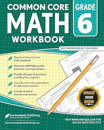 common core math workbook grade 6 1st edition ace academic publishing 1949383970, 978-1949383973