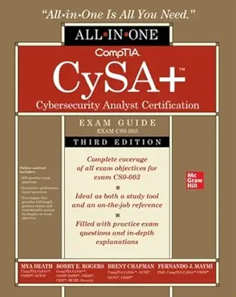 comptia cysa+ cybersecurity analyst certification all in one exam guide second edition 2nd edition brent