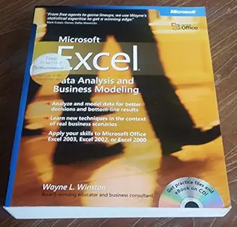 microsoft excel data analysis and business modeling pap/cdr edition wayne l winston 0735619018, 978-0735619012