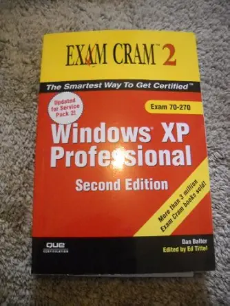 windows xp professional exam cram 2 2nd edition derek melber ,dan balter 0789733609, 978-0789733603