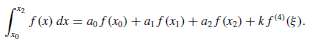Derive Simpson's rule with error term by usingFind a0, a1,