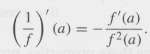 Suppose that f is differentiable at a and f(a) ‰ 