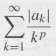 If ˆ‘ˆžk=1 |ak| converges, prove that
converges for all p >