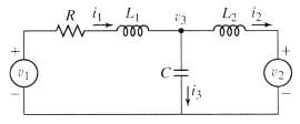 Obtain the model of the currents i1, i2, and the
