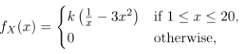 What is the constant k that makes the following function