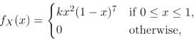 What is the constant k that makes the following function