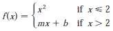 LetFind the values of m and that make f differentiable