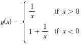 Let f(x) = 1/x and
Show that f'(x) = g'(x) for