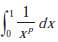 Find the values of p for which the integral converges