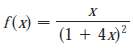 Find a power series representation for the function the determine