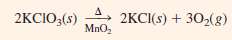 Oxygen can be prepared by heating potassium chlorate, KClO3, with