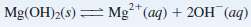 Magnesium hydroxide, Mg(OH)2, is a white, partially soluble solid that