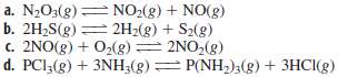 Write equilibrium-constant expressions Kc for each of the following reactions.