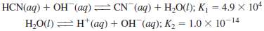 Obtain the equilibrium constant for the reaction
from the following