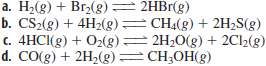Write equilibrium-constant expressions Kp for each of the following reactions: