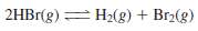 Hydrogen bromide dissociates when heated according to the equation
The equilibrium