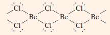 Beryllium chloride, BeCl2, is a solid substance consisting of long