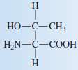 Two common amino acids are
Alanine
Threonine
Write the structural formulas of all