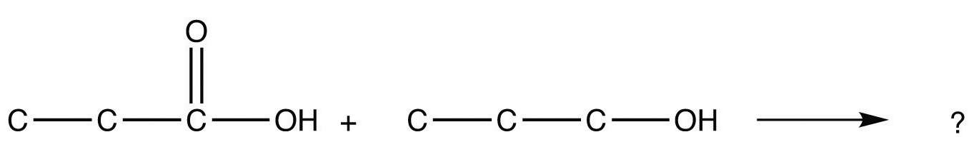Identify the ester made by reacting these molecules.