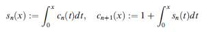 Define the sequence (cn) and (sn) inductively by c1(x) :=
