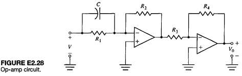 Determine the transfer function V0(s)/V(s) for the op-amp circuit shown