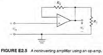 A non inverting amplifier uses an op-amp as shown in