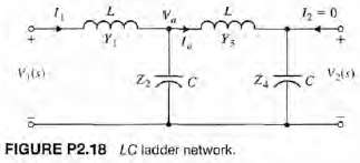 An LC ladder network is shown in Figure P2.18. One