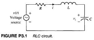 Consider again the RLC circuit of Problem P3.1 when R