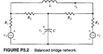 A balanced bridge network is shown in Figure P3.2.
(a) Show