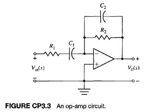 Consider the circuit shown in Figure CP3.3. Determine the transfer