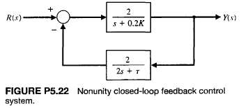 Consider the closed-loop system in Figure P5.22, where
(a) If Ñ‚