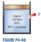 Argon is compressed in a polytropic process with n 5
