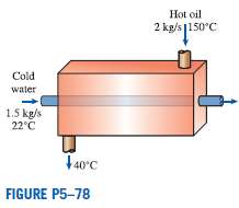 A thin-walled double-pipe counter-flow heat exchanger is used to cool