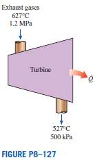 Combustion gases enter a gas turbine at 6278C and 1.2