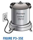 The temperature in a pressure cooker during cooking at sea