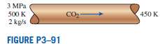 Carbon dioxide gas enters a pipe at 3 MPa and