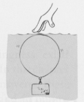 A balloon is weighted so that it is barely able