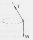 The sketch shows a conical pendulum. The bob swings in