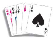 A full house in poker consists of three of a
