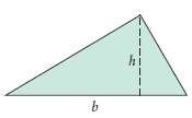 (a) A = 1/2bh, for b
(Area of triangle)
(b) A =