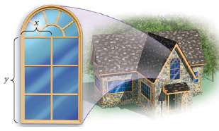 A Norman window is a rectangle with a semicircle on