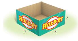Minimizing Surface Area. 
The Hold it Container Co. is designing