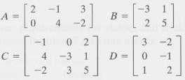 Problem refer to the following matrices: